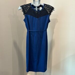 Oh Baby by Motherhood Elegant Blue Lace-Trimmed Dress, size S.